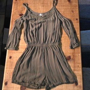 Mudd olive green romper